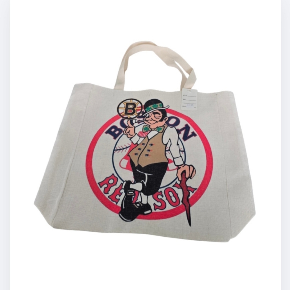 NEW Boston Canvas Tote Sports Celtics Red Sox Bruins Patriots Large Bag